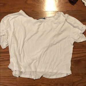 Alice + Olivia simple white crop top